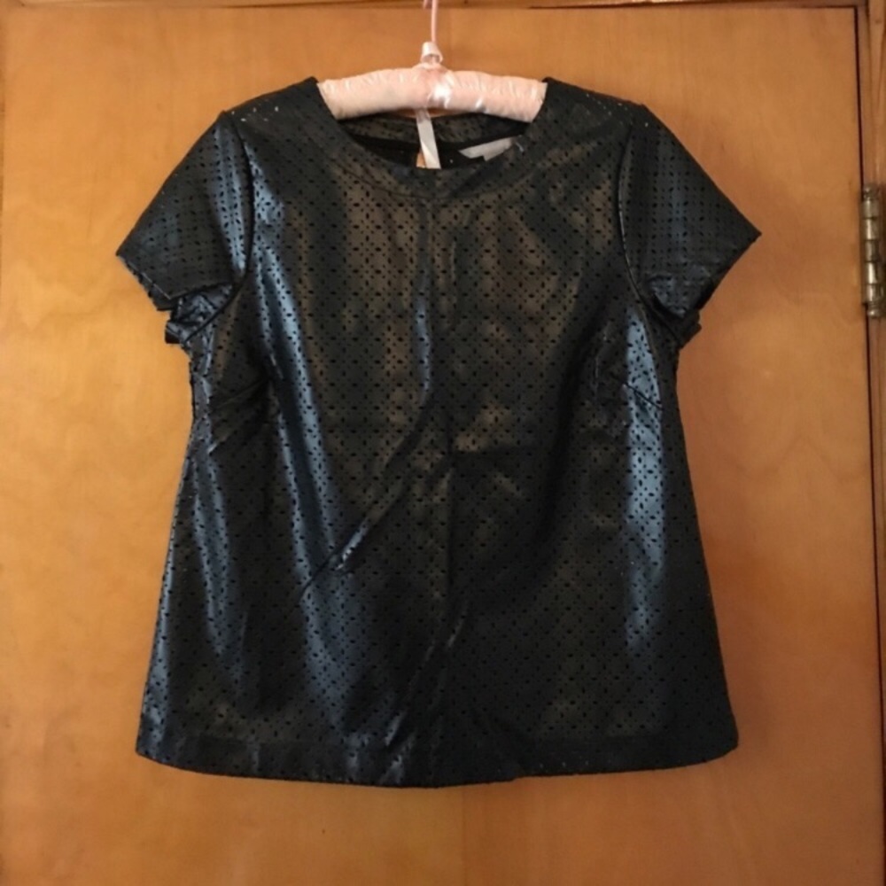 Banana Republic Coated Short Sleeve Blouse S - Picture 2 of 6